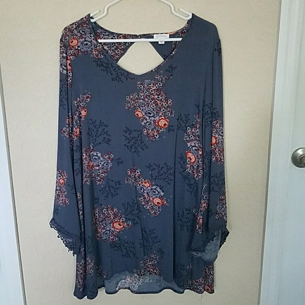 Women's Boho Tunic Dress with Wide Sleeves